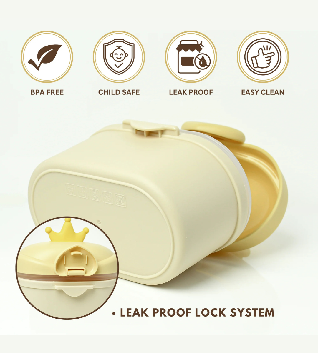 Leak-Proof Food Container with Removable Spoon