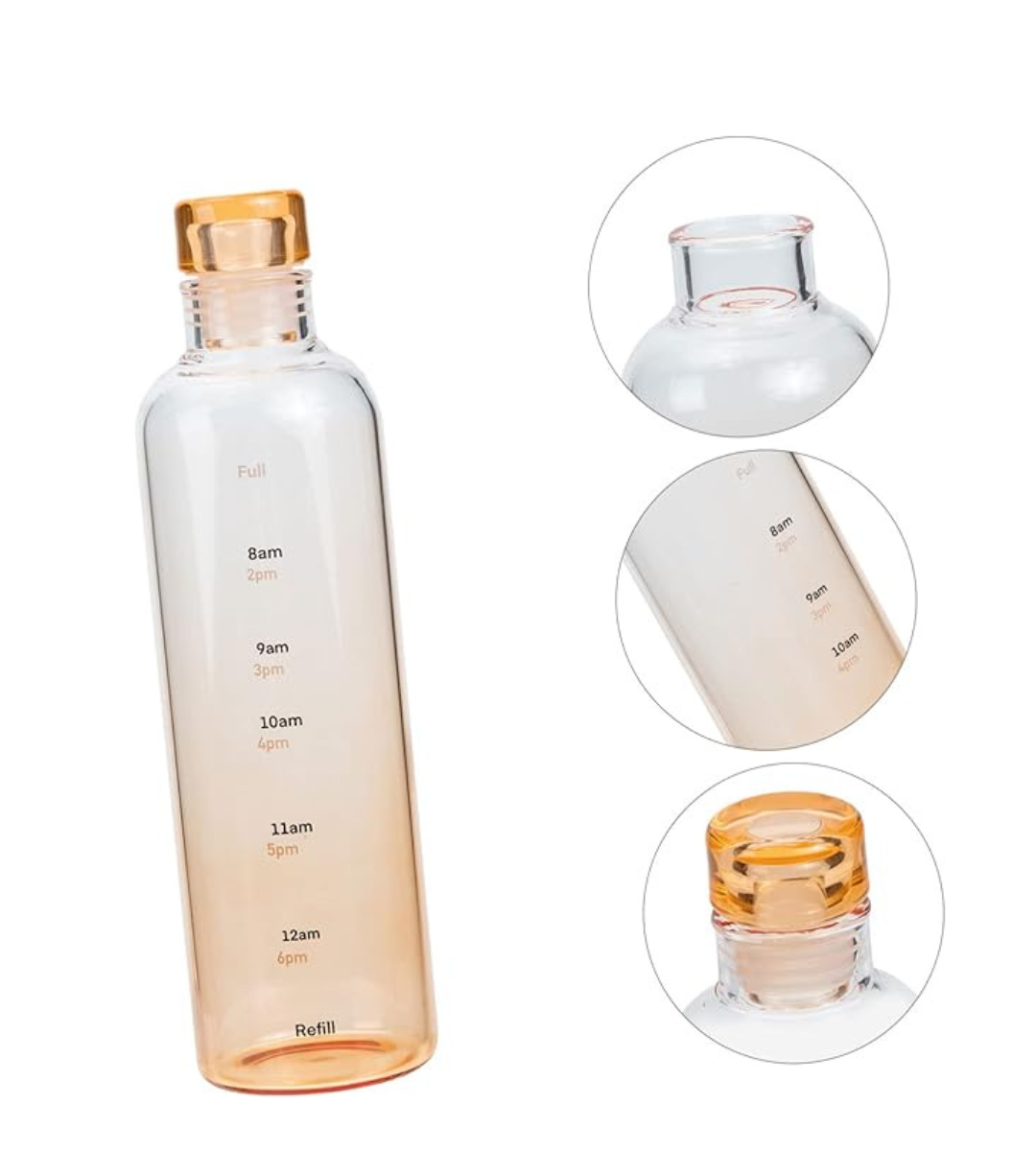 Motivational Time Gradient Glass Water Bottle