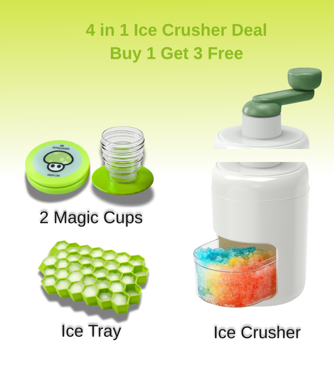 4-in-1 Ice Crusher Combo – Buy 1 Get 3 Free