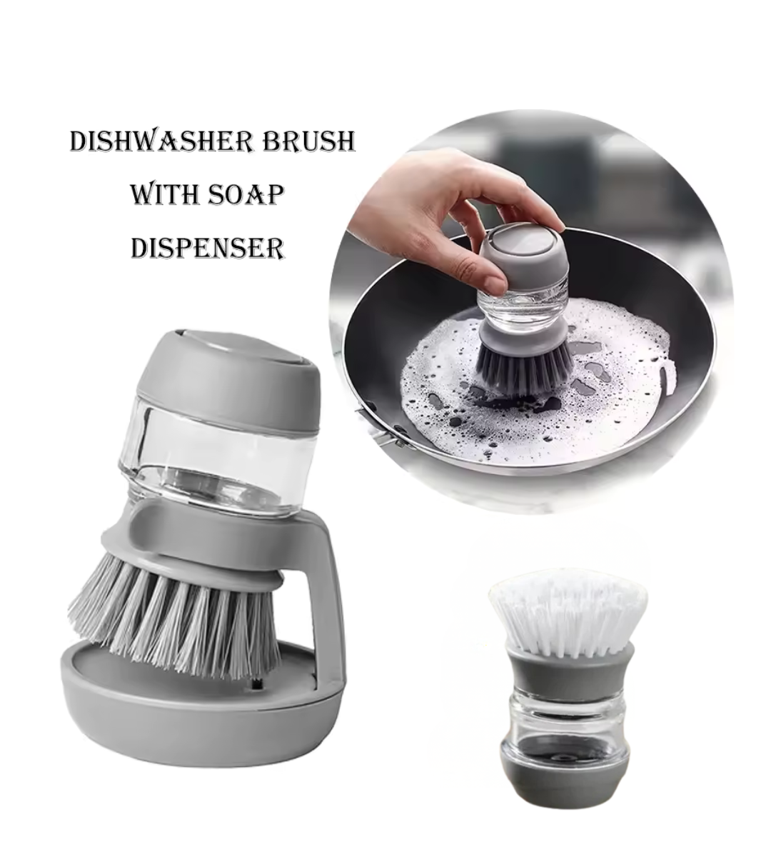 2-in-1 Pot & Dish Cleaning Brush with Soap Dispenser