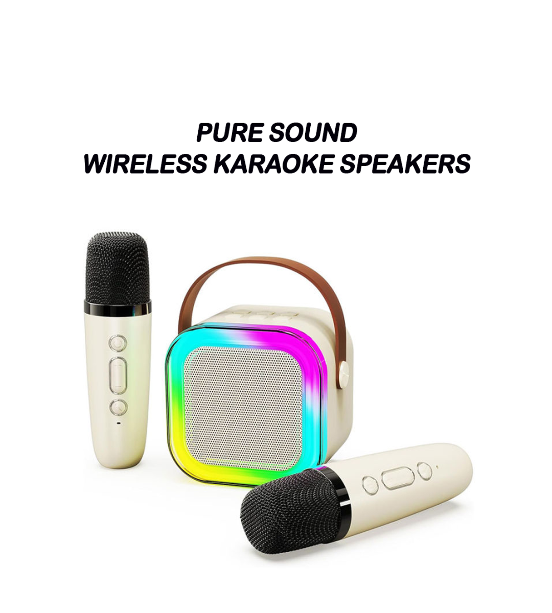 K12 Portable Bluetooth Karaoke Speaker with 2 Wireless Microphones