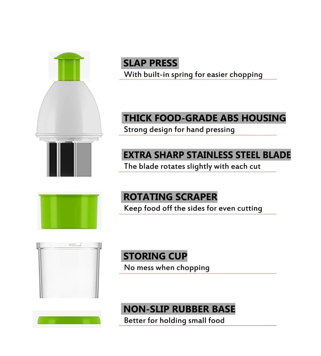 Slap Press Manual Food Chopper