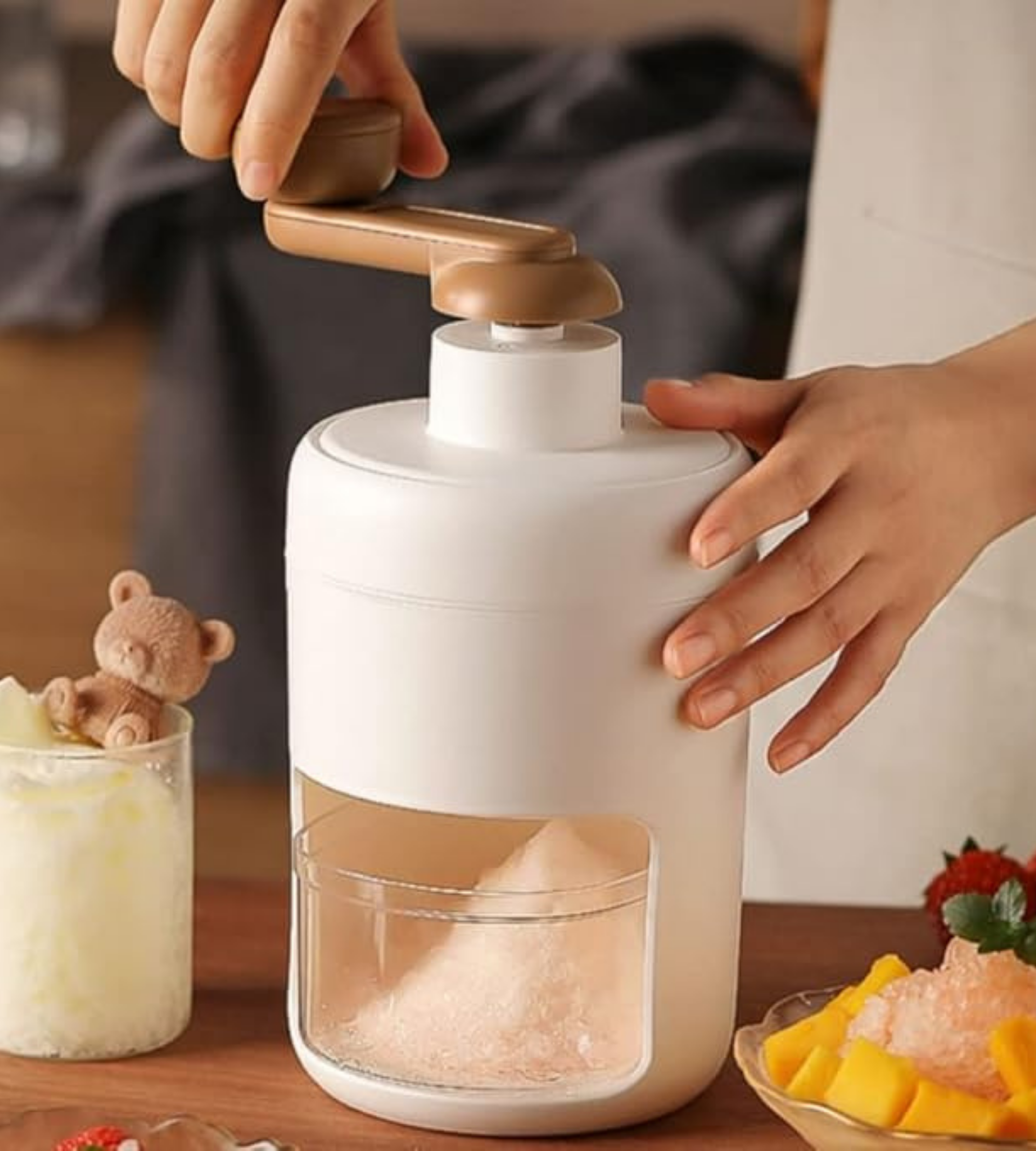 Manual Ice Shaver & Snow Cone Maker Machine