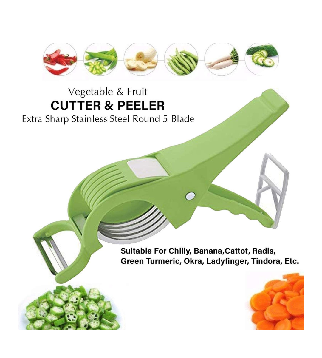 5-Blade Round Vegetable Cutter & Peeler