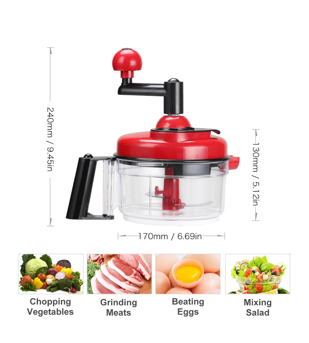 3-in-1 Manual Multifunction Food Chopper
