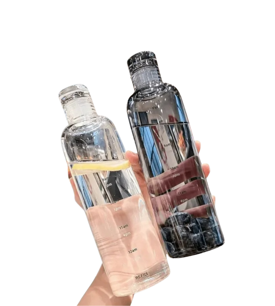 Motivational Time Gradient Glass Water Bottle